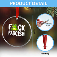 Funny Frog Fck Fascism Crystal Glass Ornament Resist Protest Human Rights TS02