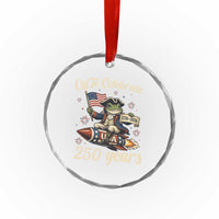 Funny Frog Off To Celebrate 250 Years Of Freedom Crystal Glass Ornament Patriotic Gift