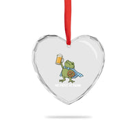 Funny Frog Oktoberfest Bavarian Beer Lover Heart Crystal Glass Ornament We Prost At Dawn