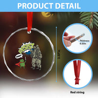 Funny Frog Protest Comic Graphic Crystal Glass Ornament Ribbit Resist Stand Against TS02