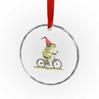 Funny Frog St Patricks Day Crystal Glass Ornament Off To Commit Shenanigans Four Leaf Clover