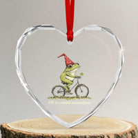 Funny Frog St Patricks Day Heart Crystal Glass Ornament Off To Commit Shenanigans Four Leaf Clover