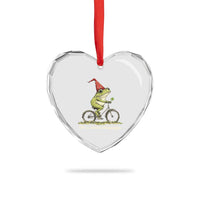 Funny Frog St Patricks Day Heart Crystal Glass Ornament Off To Commit Shenanigans Four Leaf Clover