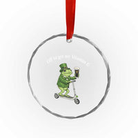 Funny Frog St Patricks Day Meme Crystal Glass Ornament Vitamin G Irish Beer