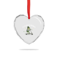 Funny Frog St Patricks Day Meme Heart Crystal Glass Ornament Off To Start The Shenanigans