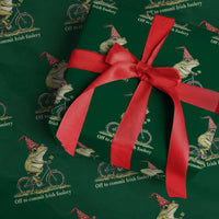 Funny Frog St Patricks Day Wrapping Paper Roll Off To Commit Irish Foolery Four Leaf Clover