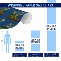 Funny Frog Wrapping Paper Roll Van Gogh Style Starry Night - Wonder Print Shop