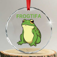 Funny Frogtifa Crystal Glass Ornament Resist Frog Protest Against Fascism - Wonder Print Shop