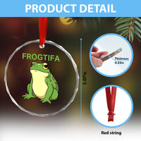Funny Frogtifa Crystal Glass Ornament Resist Frog Protest Against Fascism TS02