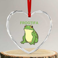 Funny Frogtifa Heart Crystal Glass Ornament Resist Frog Protest Against Fascism - Wonder Print Shop