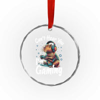 Funny Gamer Capybara Crystal Glass Ornament Can Not Hear You I Am Gaming TS12