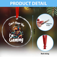 Funny Gamer Capybara Crystal Glass Ornament Can Not Hear You I Am Gaming TS12