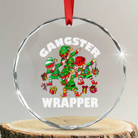 Funny Gangster Wrapper Crystal Glass Ornament Gangsta Elf Crew Presents TS11
