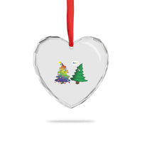 Funny Gay Xmas Heart Crystal Glass Ornament Rainbow Christmas Tree LGBT - Wonder Print Shop
