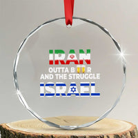 Funny Geopolitical Satire Iran Outta Beer Israel Struggle Crystal Glass Ornament