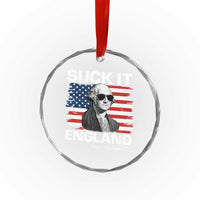 Funny George Washington Crystal Glass Ornament Suck It England Bold Patriotic 4th of July 1776 TS02