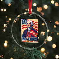 Funny George Washington Freedom Protest Crystal Glass Ornament No Kings