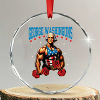 Funny George Washington Gym Crystal Glass Ornament Muscular Flex Workout 4th of July TS10