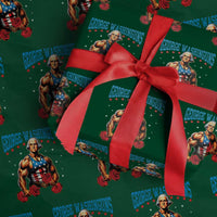 Funny George Washington Gym Wrapping Paper Roll Muscular Flex Workout 4th of July - Wonder Print Shop