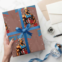 Funny George Washington Gym Wrapping Paper Roll Muscular Flex Workout 4th of July - Wonder Print Shop