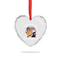 Funny George Washington Heart Crystal Glass Ornament Handsome No Georgeous Patriotic 4th Of July Humor - Wonder Print Shop