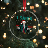 Funny George Washington I Said No Kings Crystal Glass Ornament Christmas Patriotic Gift TS12