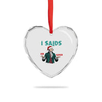Funny George Washington I Said No Kings Heart Crystal Glass Ornament Christmas Patriotic Gift - Wonder Print Shop