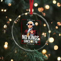 Funny George Washington No Kings 1776 Meme Vintage Gift Crystal Glass Ornament - Wonder Print Shop