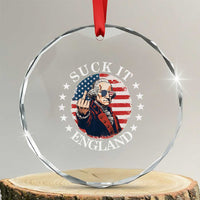 Funny George Washington Revolutionary War Crystal Glass Ornament Suck It England