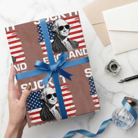 Funny George Washington Wrapping Paper Roll Suck It England Bold Patriotic 4th of July 1776 - Wonder Print Shop