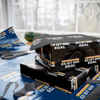 Funny German Saying Wrapping Paper Roll Sarcastic Humor Meme Es Ist Mir Egal Germany Flag - Wonder Print Shop