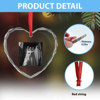 Funny Ghost Cat Halloween Meme Heart Crystal Glass Ornament - Wonder Print Shop