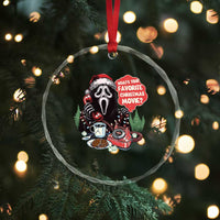 Funny Ghost Christmas Face Crystal Glass Ornament Whats Your Favorite Christmas Movie Spooky Xmas - Wonder Print Shop