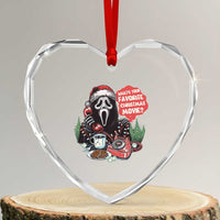 Funny Ghost Christmas Face Heart Crystal Glass Ornament Whats Your Favorite Christmas Movie Spooky Xmas - Wonder Print Shop