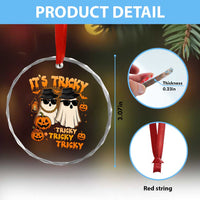 Funny Ghost Crystal Glass Ornament It's Tricky Tricky Tricky 90s Nostalgia Halloween Costume TS10
