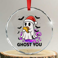 Funny Ghost Halloween Christmas Crystal Glass Ornament Ghost You TS14