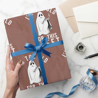 Funny Ghost Halloween Wrapping Paper Roll I Am Too Old For This Sheet - Wonder Print Shop