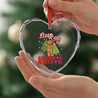 Funny Gingerbread Heart Crystal Glass Ornament Not My Gumdrop Buttons Christmas Cookie Candy - Wonder Print Shop