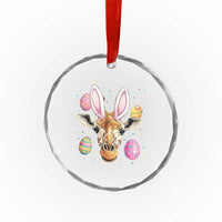 Funny Giraffe Bunny Crystal Glass Ornament Happy Easter Day Sunday TS02