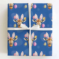 Funny Giraffe Bunny Wrapping Paper Roll Happy Easter Day Sunday