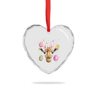 Funny Giraffe Bunny Heart Crystal Glass Ornament Happy Easter Day Sunday - Wonder Print Shop