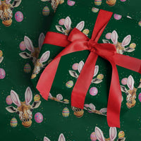 Funny Giraffe Bunny Wrapping Paper Roll Happy Easter Day Sunday - Wonder Print Shop