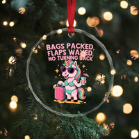 Funny Girls Trip Unicorn Crystal Glass Ornament Bags Packed Flaps Waxed No Turning Back Bikini Vacation Bachelorette - Wonder Print Shop