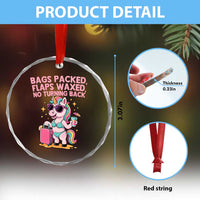 Funny Girls Trip Unicorn Crystal Glass Ornament Bags Packed Flaps Waxed No Turning Back Bikini Vacation Bachelorette - Wonder Print Shop