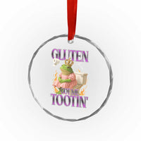 Funny Gluten Free Frog Princess Toilet Meme Crystal Glass Ornament Gluten Got Me Tootin