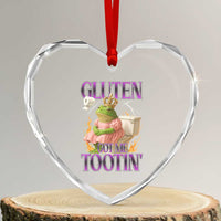 Funny Gluten Free Frog Princess Toilet Meme Heart Crystal Glass Ornament Gluten Got Me Tootin