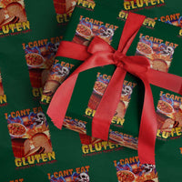 Funny Gluten Intolerance Wrapping Paper Roll I Can't Eat Gluten It Makes My Tummy Hurt Skeleton Meme - Wonder Print Shop