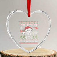 Funny Go Jesus It Is Your Birthday Heart Crystal Glass Ornament Christian Christmas Party - Wonder Print Shop