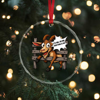 Funny Goat Crystal Glass Ornament It Is Fine I Am Fine Everything Is Fine - Wonder Print Shop