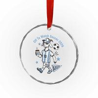 Funny Goat Football Lover Crystal Glass Ornament Off To Watch Argentina Soccer 2026
